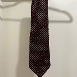 Louis Vuitton Luxury Men’s Necktie - 100% silk - Black and Red Geometric Tie